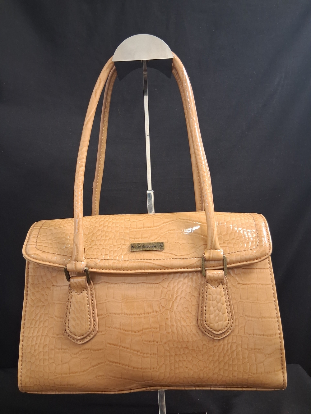 Liz Claiborne Camel Color Faux Snakeskin Handbag